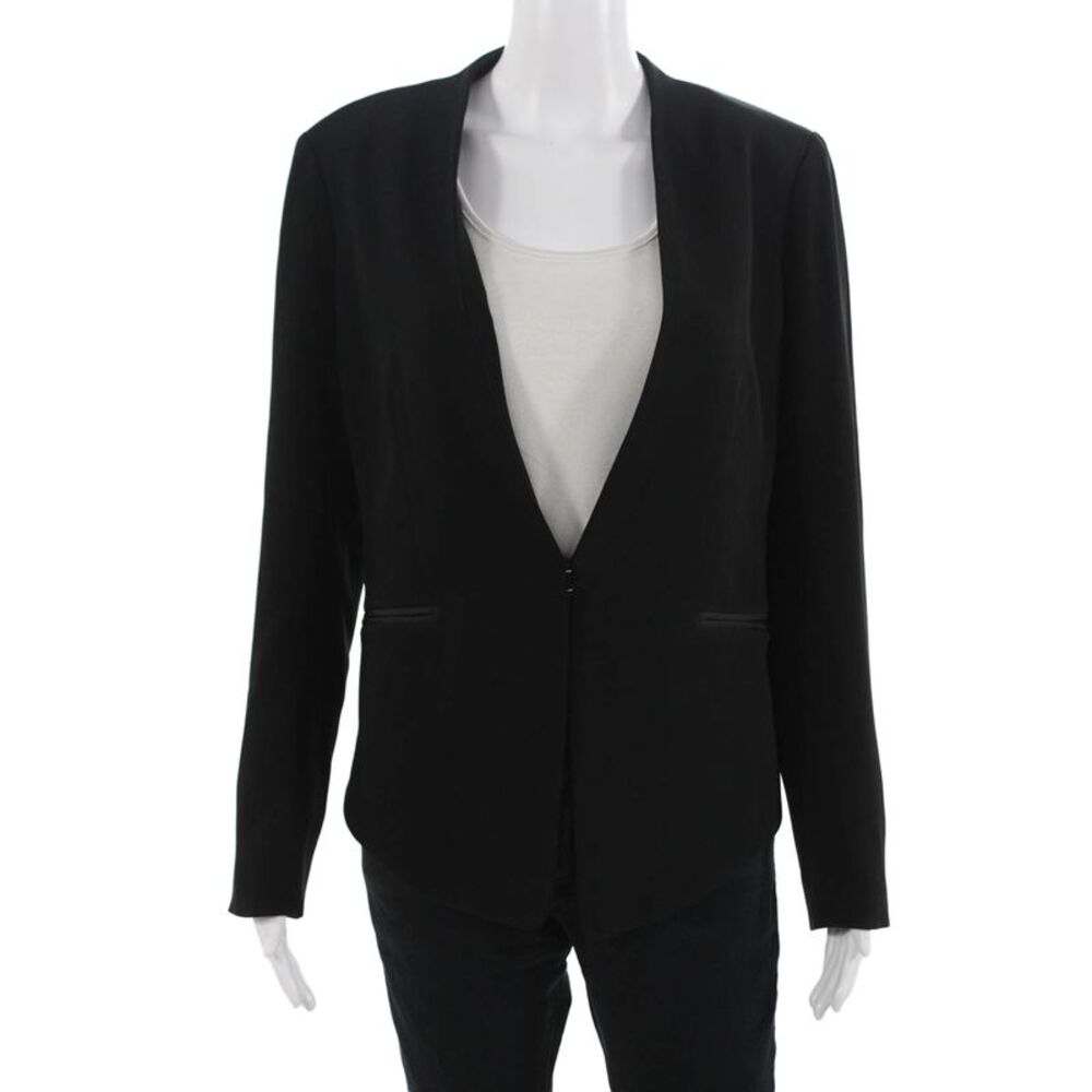 Rag & Bone Womens Cut Back Long Sleeve Lined Blazer Solid Black Size 6